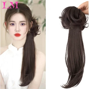 Новый парик в китайском стиле с конским хвостом, женский зажим для захвата, микро-завитый парик, коса, натуральная имитация волос, античный Hanfu cheongsam po