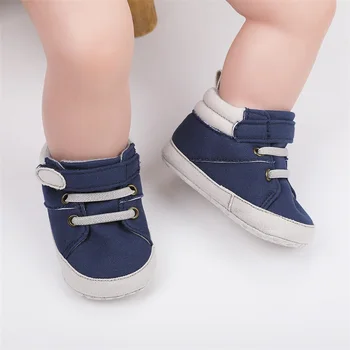 Обувь Для маленьких мальчиков контрастного цвета с мягкой подошвой, нескользящая детская обувь на плоской подошве для ходьбы
