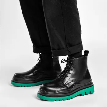 Обувь с высоким берцем на платформе, мужская кожаная обувь, модельные туфли в деловом стиле, Япония, универсальная повседневная износостойкая обувь, Chaussure Homme