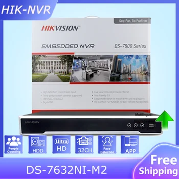 Оригинальный HIK 32CH 8K NVR DS-7632NI-M2 H.265 + Воспроизведение функций Smart & POS Сетевой Видеомагнитофон Видеонаблюдения для приложения IP-камеры