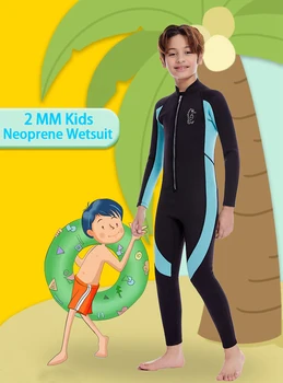 Полный гидрокостюм Детский 2 мм неопреновый водолазный костюм для мальчиков и девочек, серфинг, купальники для подводного плавания, купальник для фридайвинга, сохраняющие тепло гидрокостюмы