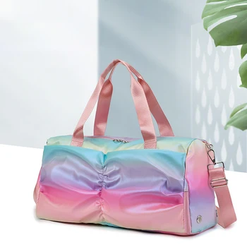 Портативная спортивная сумка для фитнеса Trend Rainbow Наплечные сумки для тренажерного зала и йоги Большой емкости для путешествий на открытом воздухе Отделение для обуви Багажная сумка