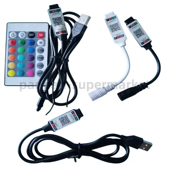 Приложение для управления светодиодным RGB-контроллером Smart Bluetooth-совместимый контроллер, 24-клавишный ИК-USB-пульт дистанционного управления для светодиодных лент SMD 2835 5050 RGB