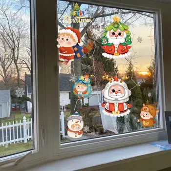 Рождественские наклейки на окна; Веселые рождественские украшения для дома 2023; Рождественские наклейки на стены; Детские наклейки на стены; С Новым 2024 годом