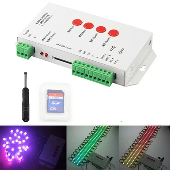 Световая лента DC5 ~ 24V T-1000S SD Card Controller для LPD6803 WS2811 WS2801 8806 led pixel controller полноцветный RGB play video SPI