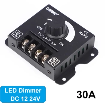 Светодиодный диммер 30A DC 12 В 24 В переключатель Регулятор регулировки яркости для полосового освещения 2835 5050