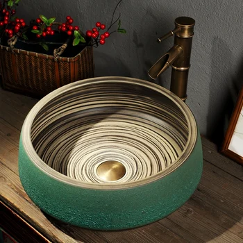 Скандинавский настольный умывальник для раковины, керамическая круглая столешница для ванной комнаты, бытовой умывальник 