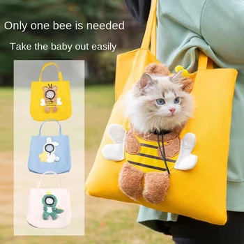 Сумка для кошек, портативная холщовая сумка через плечо, школьная сумка для кошек, клетка для кошек большой емкости, сумка для подгузников для кошек, принадлежности