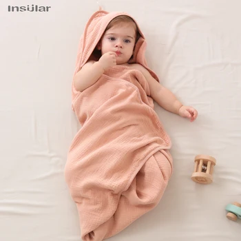 Ткань для детской ванны в марлевом стиле, детский халат, детское одеяло, накидка для новорожденного малыша, Марлевые хлопчатобумажные одеяла из трех частей