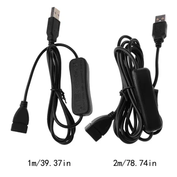 Удлинитель USB 2.0, переходник для мужчин и женщин, Аксессуары с возможностью включения-выключения для ПК USB