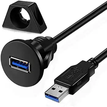 Удлинительный кабель Широкая совместимость USB 3.0 для подключения к розетке Кабель-удлинитель для передачи данных на скрытой панели для автомобиля