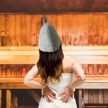 Шерстяная шапочка для сауны Шерстяная фетровая шапочка для сауны, русская шапочка для бани, для защиты головы в бане, прямая поставка для сауны, для сауны Clu