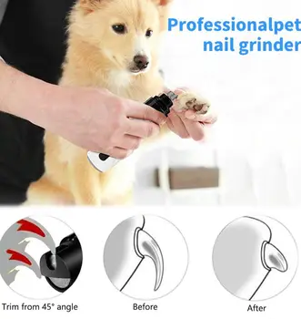 Электрические кусачки для ногтей для собак, шлифовальные станки, перезаряжаемые через USB, Бесшумные Кошачьи лапы, Инструменты для стрижки ногтей, Триммер для стрижки домашних животных