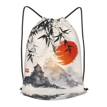 Японский бамбуковый рюкзак Sun Mountains на шнурке, мужская спортивная сумка для занятий в тренажерном зале, комплектный рюкзак для йоги, рюкзак для женщин