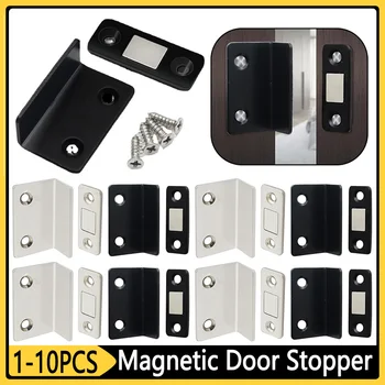 1-10 комплектов магнитных мебельных дверных стопоров, Прочная защелка с магнитным замком, Защелки для шкафа, всасывающий инструмент для дверцы шкафа