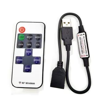 11 Клавишный контроллер светодиодной ленты Мини-диммер RF Remote 5V USB интерфейсный контроллер для одноцветной светодиодной ленты 5050/2835