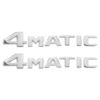 2 ШТ 4MATIC Серебристый Авто Дверь Багажника Крыло Бампер Значок Наклейка Эмблема Клейкая Лента Наклейка Запасные Части Для Mercedes-Benz