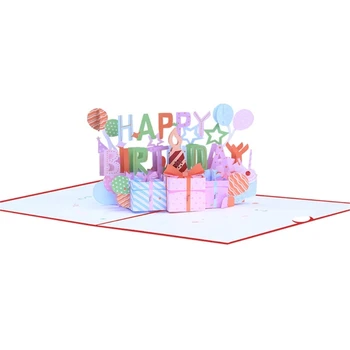 3D всплывающие поздравительные открытки на День рождения, светодиодные музыкальные открытки для детей, мужчин, женщин, прямая поставка