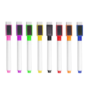 8ШТ Многофункциональных красочных портативных маркеров для белой доски, 8 Цветная магнитная ручка для белой доски, маркеры сухого стирания для подарка учителю