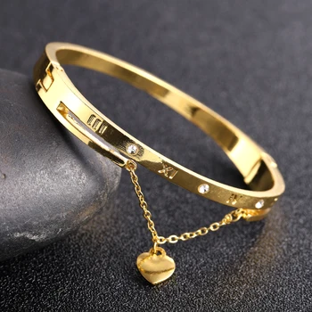 BOOSCANCOU, простые браслеты, модный браслет, подвеска в виде персикового сердца, кисточка с римским текстом, женский браслет, ювелирные изделия
