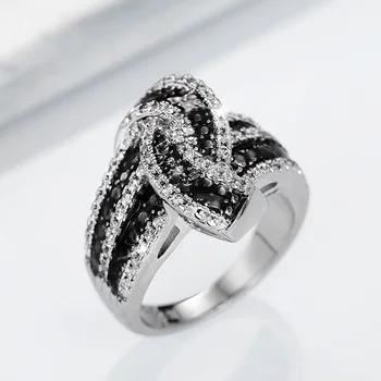CAOSHI Очаровательное Ослепительное кольцо с кубическим цирконием, женские модные украшения для вечеринок, Великолепные Аксессуары серебряного цвета для годовщины