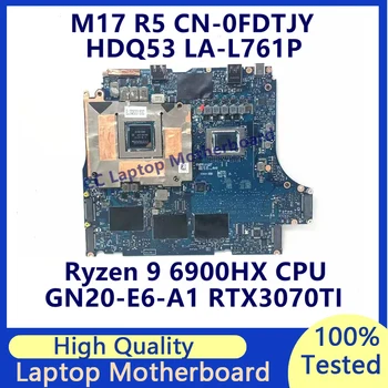 CN-0FDTJY 0FDTJY FDTJY Для Материнской платы ноутбука DELL M17 R5 с процессором Ryzen 9 6900HX GN20-E6-A1 RTX3070TI LA-L761P 100% Протестировано Хорошо