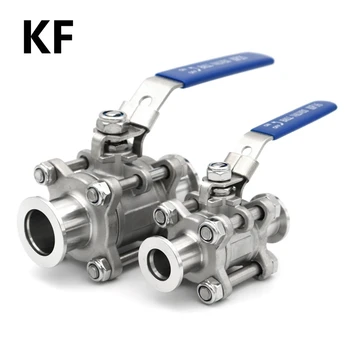 KF Ручной шаровой кран высокого вакуума из 3 частей 304 Нержавеющая сталь KF16 KF25 KF40 KF50 Фланец