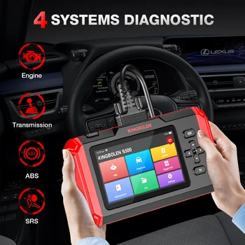 KINGBOLEN S500 4 Системы Диагностики Автомобиля 4 Сброса ABS SRS ECM TCM OBD2 EOBD Автоматический Сканер 16 Языков Пожизненное Бесплатное Обновление