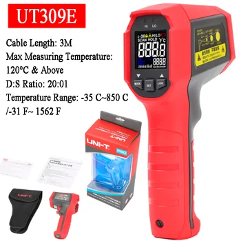 UNI-T UT309E Высокоточный промышленный профессиональный инфракрасный термометр, кондиционер, котел, контролер температуры.