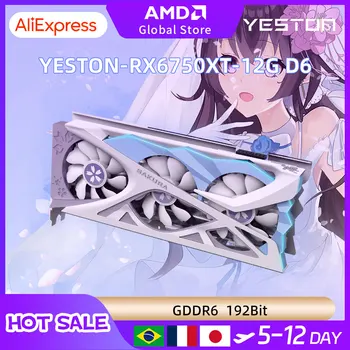 Yeston Видеокарта AMD Radeon RX6750XT 12G 192-битная GDDR6 7-нм Видеокарта placa de video Для AMD Intel GPU видеокарта Совершенно Новая