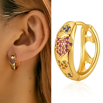 Винтажные женские серьги-кольца в виде сердца, этнический эстетический дизайн, Классические модные украшения для пирсинга ушей INS, бесплатная доставка