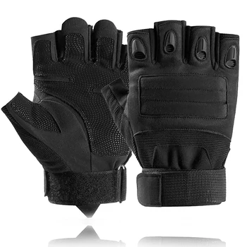 Военные тактические перчатки для мужчин страйкбольные армейские перчатки для стрельбы на полпальца Тактические регулируемые перчатки без пальцев