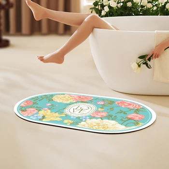 Высококачественный экологически чистый коврик для ванной толщиной 5 мм, впитывающие коврики для ног в ванной, нескользящий коврик для душа, быстросохнущий коврик, моющийся