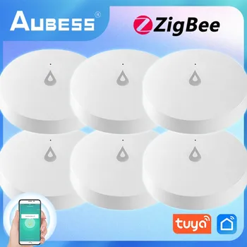 Датчик утечки воды AUBESS ZigBee, детектор уровня воды в умном доме Tuya, приложение Smart Life, защита безопасности от утечек воды