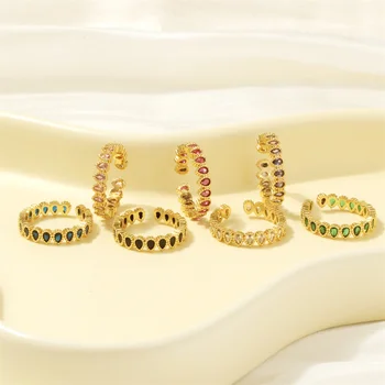 Золотые Наращиваемые кольца на палец Для женщин, Регулируемые обручальные кольца с цирконами в виде капель воды, Минималистичные Модные ювелирные аксессуары