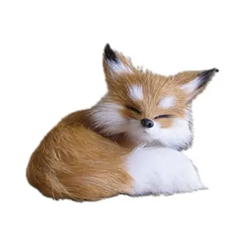 Имитация игрушечной лисы Флисовая длинная плюшевая милая модель лисы на корточках для дома