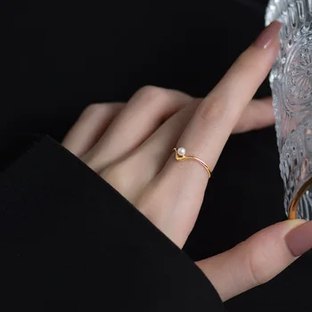 Индивидуальное Простое Большое открытое кольцо с имитацией жемчуга Геометрические кольца на палец для женщин Ювелирные изделия в готическом стиле панк Подарки