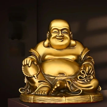 Китайский Полный Медный Будда Майтрейя Украшения Бодхисаттва Пузатый Домашний Офис Автомобиль Маленькое Украшение