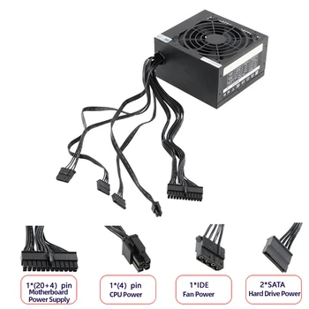 Компьютерный блок питания 24Pin Мощность игрового ПК 200-700 Вт Модуль питания видеокарта 6Pin/6 + 2Pin для настольного ПК