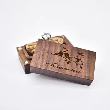 Коробка для обручальных колец Персонализированная деревянная коробка для колец для свадьбы, изготовленное на заказ предложение, подарки для жены на годовщину с гравировкой на предъявителя кольца