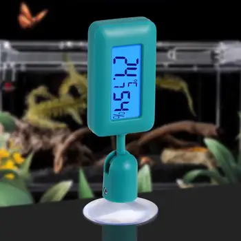 Мини-Цифровой Термометр для рептилий, Вращающийся на 360 градусов, Светящийся Гигрометр на присоске Для Ящериц, Змей, Пауков