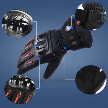 Мужские зимние теплые мотоциклетные перчатки с жестким покрытием, водонепроницаемая рукавица для верховой езды на открытом воздухе с сенсорным экраном