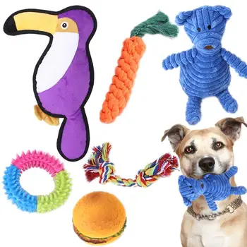 Набор интерактивных игрушек для собак из 6 предметов, игрушки для жевания веревки, Игрушки для прорезывания зубов, игрушки для маленьких средних собак, игры в помещении и на улице