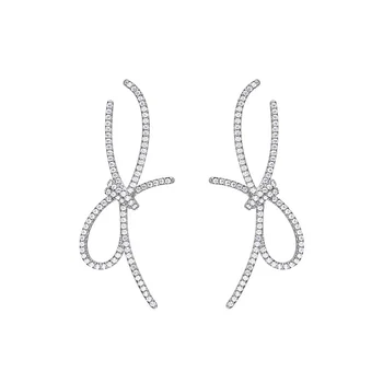 Нишевые дизайнерские серьги-банты из ленты Женские Легкие Роскошные Модные шпильки в сто завязок Ins Wind Простые Высококачественные