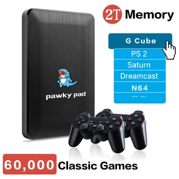 НОВЫЙ 2T Жесткий диск Pawky Pad Ретро Видеоигра 4K 3D Портативная Внешняя Игровая консоль для G Cube/Saturn/PS2/N64 60000 + Игр для ПК с Windows