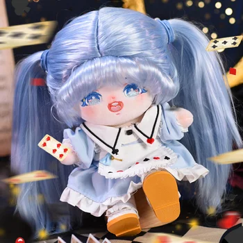 Оригинальный Jiu Yue Alice Girl Косплей Без Атрибутов Сладкий Прекрасный Синий Парик Горничной Плюшевые 20 см Плюшевые Куклы Подарок Для Тела