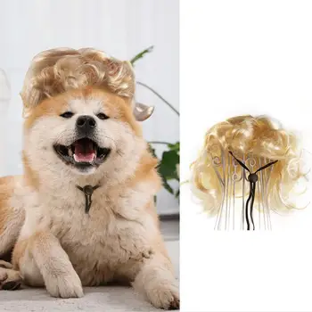 Парик для собак среднего размера Изысканный парик для домашних животных, яркий костюм собаки и кошки для вечеринок, фестивалей, Забавный милый костюм для Хэллоуина для собак