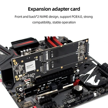 Плата расширения PCIe от X16 до X8 + X4 + X4 Расширенная карта PCIE4.0 Карта адаптера Карта расширения M.2 Входных порта NVMEx2