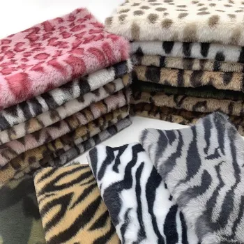 плюшевая ткань с имитацией кроличьего меха 25x45 см, красочная ткань с леопардовым принтом, тканевое кукольное одеяло ручной работы, материалы для шитья пальто и сумки своими руками