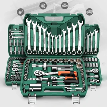 Профессиональный полный набор инструментов для хранения инструментов в гараже, органайзер для инструментов, набор инструментов для ремонта автомобиля, торцевой ключ, набор инструментов
